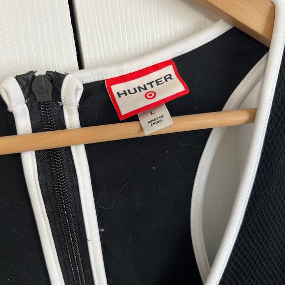 Hunter x Target Swim Coverup Dress Black Mesh A-Line Drawstring Racerback Large - Picture 4 of 8